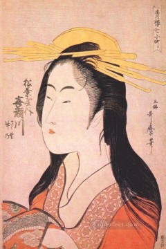 Kitagawa Utamaro Painting - kisegawa of matsubaya from the series seven komachis of yoshiwara c 1795 woodblock print Kitagawa Utamaro Ukiyo e Bijin ga